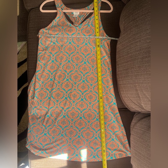 Sigrid Olsen Summer Dress Racerback Teal & Coral Light Beach Cruise Size Large - Picture 6 of 11